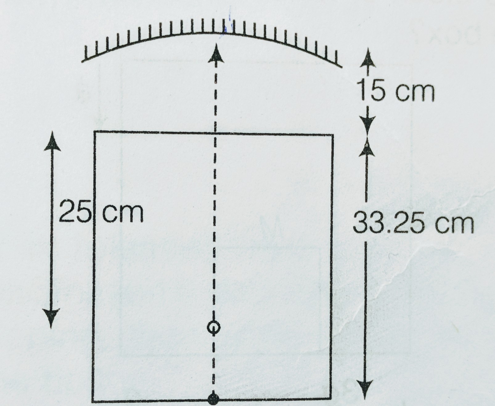 Question image for A tank of height 33.25 cm is completely filled wit